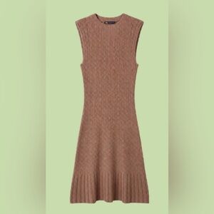 Sleeveless Ribbed Knit Dress in Pink